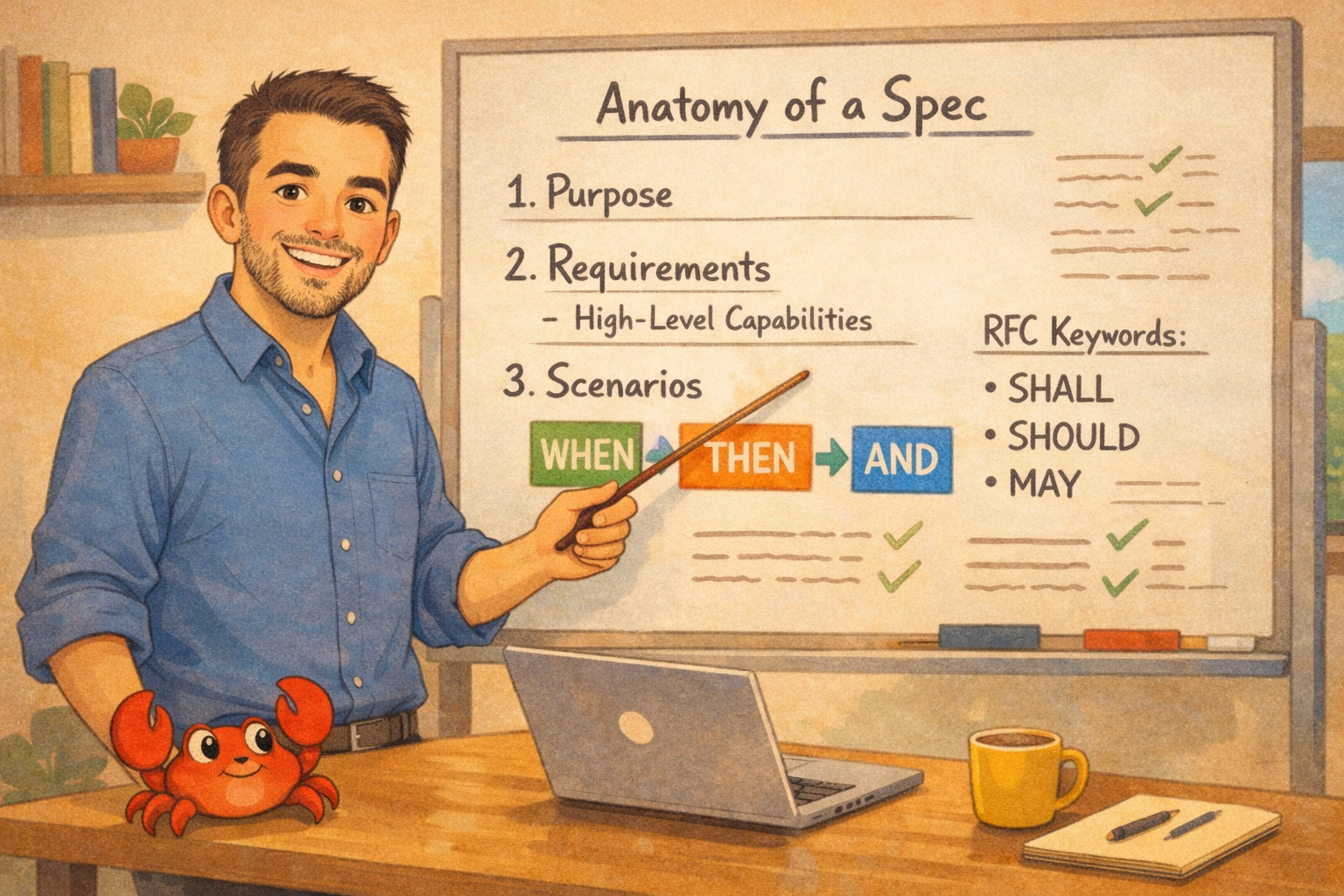 Anatomy of a spec: purpose, requirements, scenarios with RFC keywords